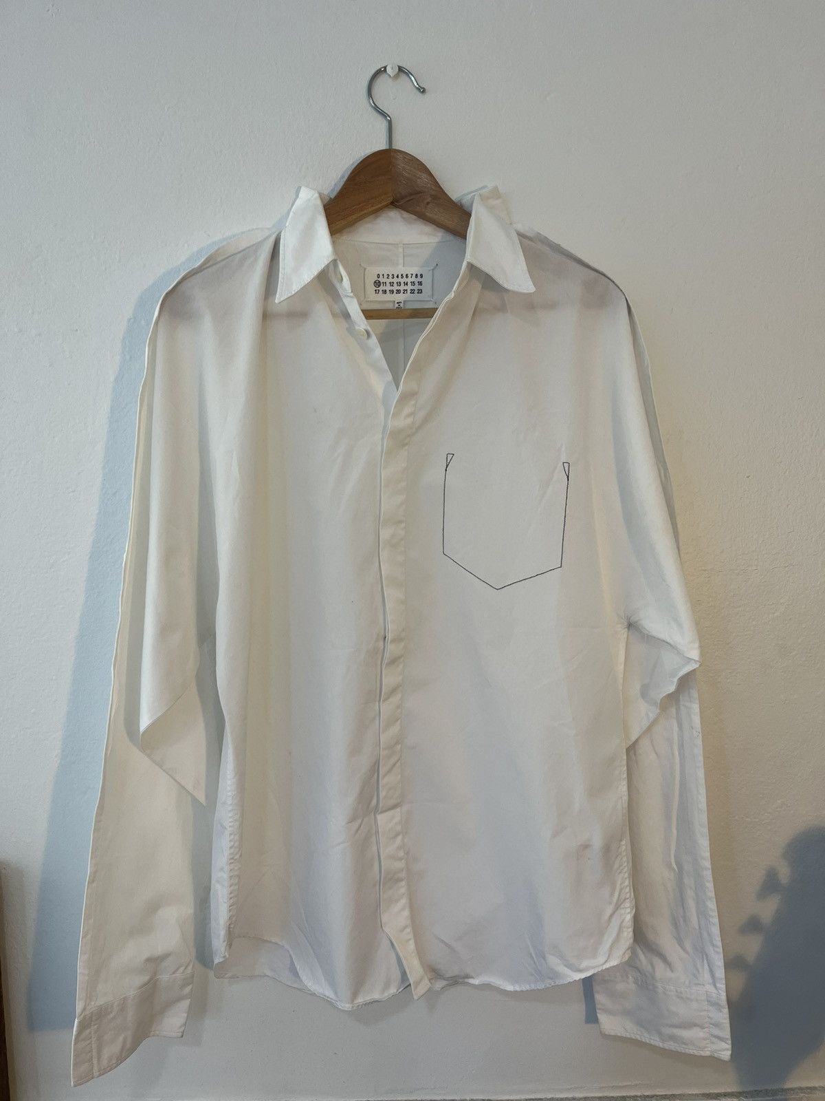 Maison Margiela White Connected Collar - Sleeve Button down Shirts Button Ups