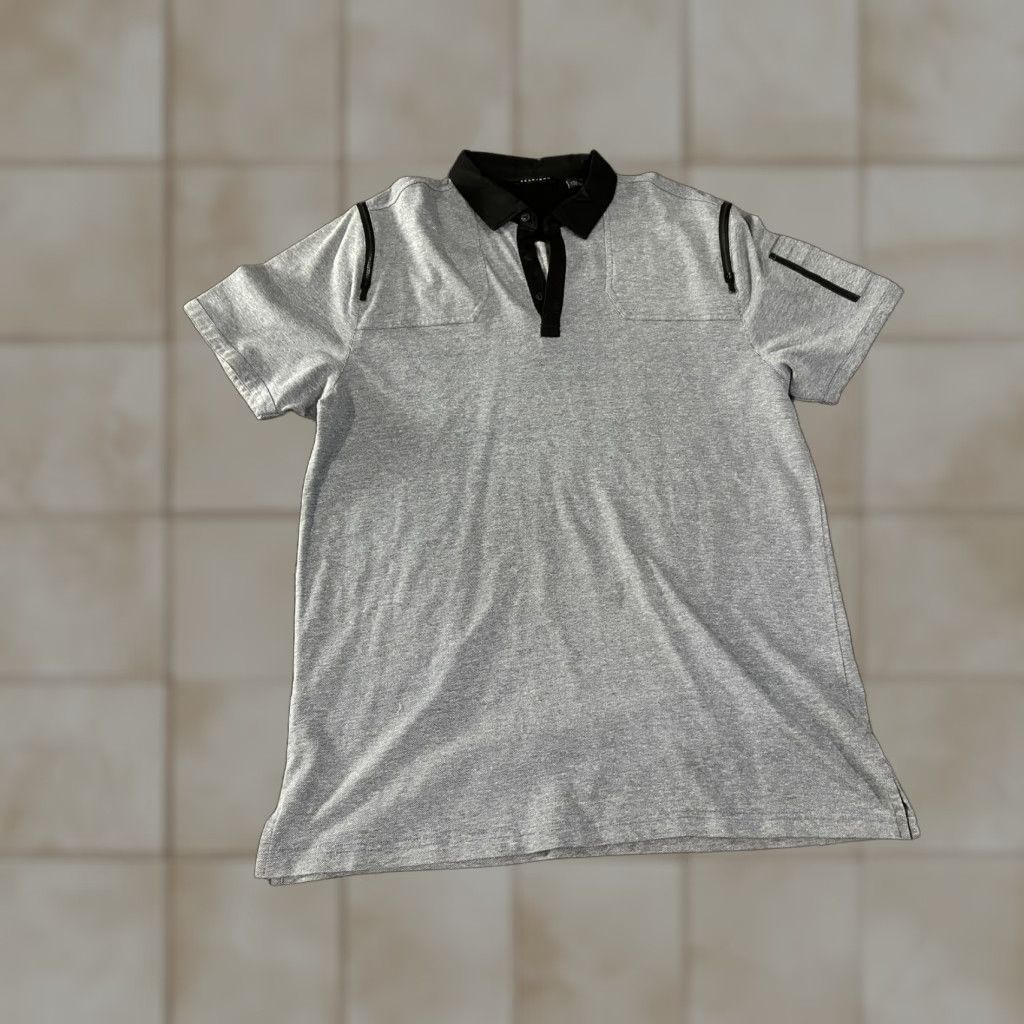 Sean John SEAN JOHN Polo Shirt Mens 3XL Gray Contrast Collar Zip Pocket Short Sleeve Polo Mens 3XL Gray Size US XXL / EU 58 / 5 - 1 Thumbnail
