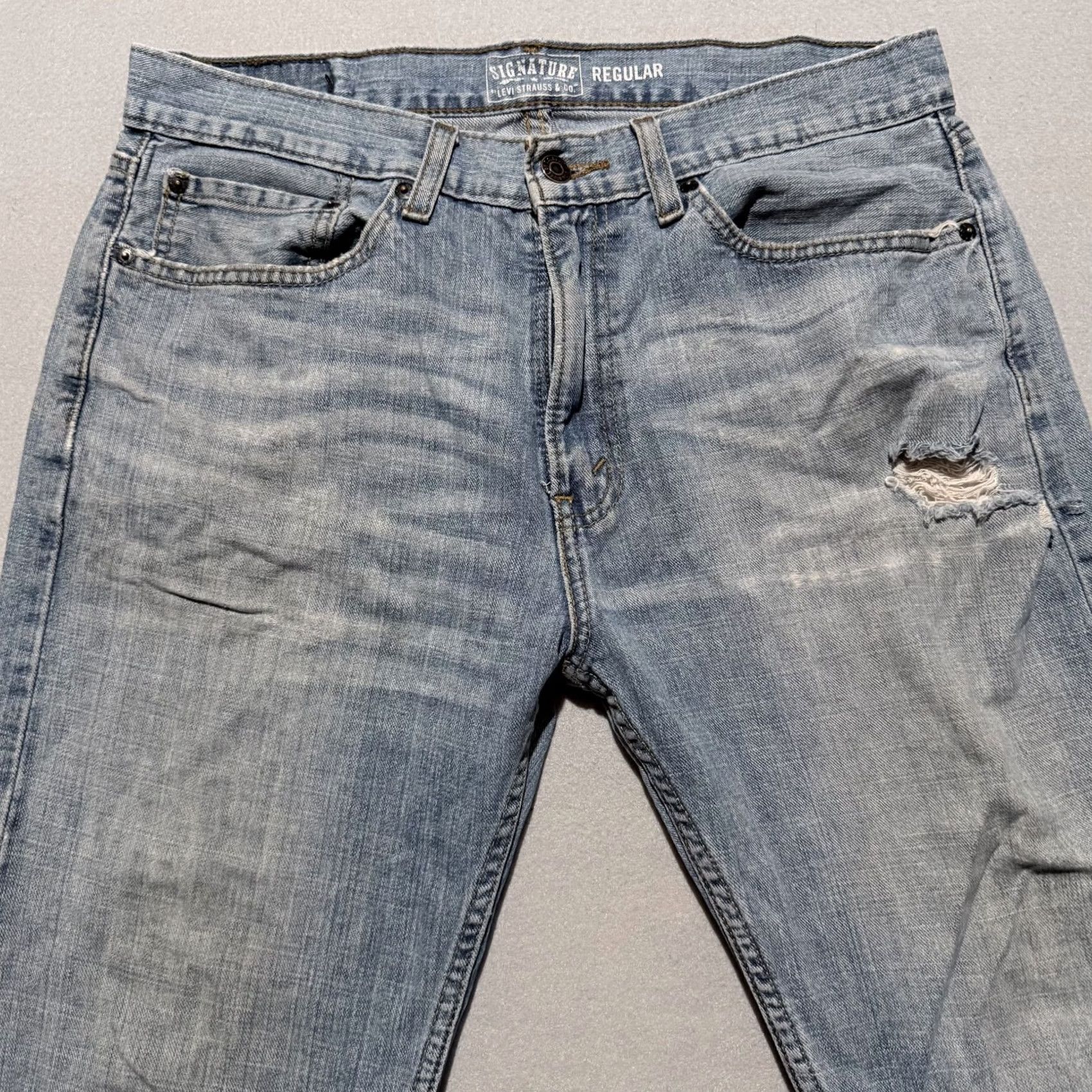 Levi's Signature by Levi's Jeans Men's Blue Denim Pockets Straight Regular Fit 34x32 Blue Men's Jeans Size US 34 / EU 50 - 3 Thumbnail