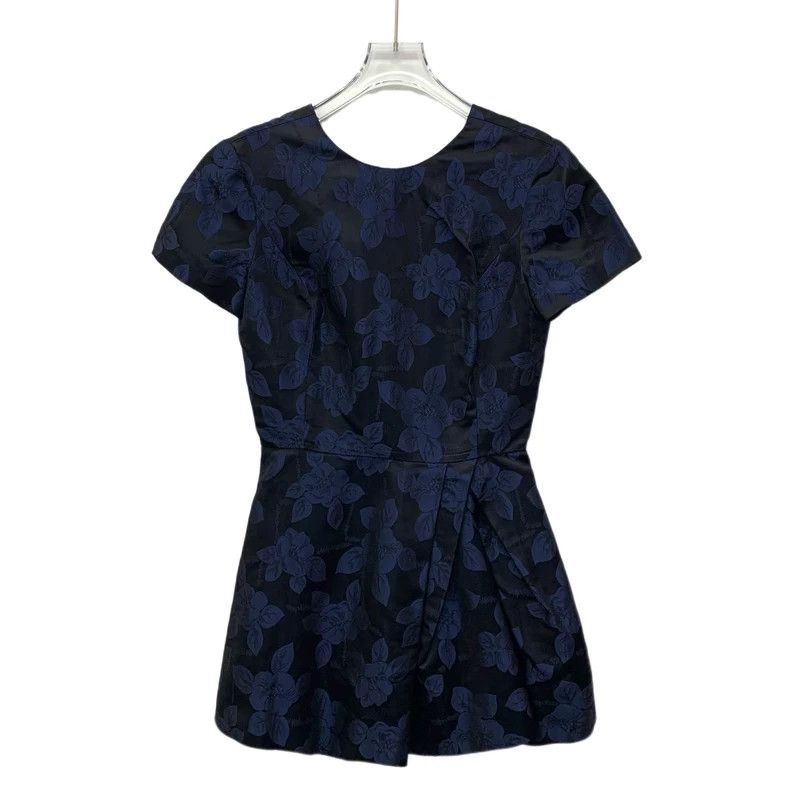 Dior Dior Dark blue floral full-print round-neck short-sleeved Size XS / US 0-2 / IT 36-38 - 1 Thumbnail