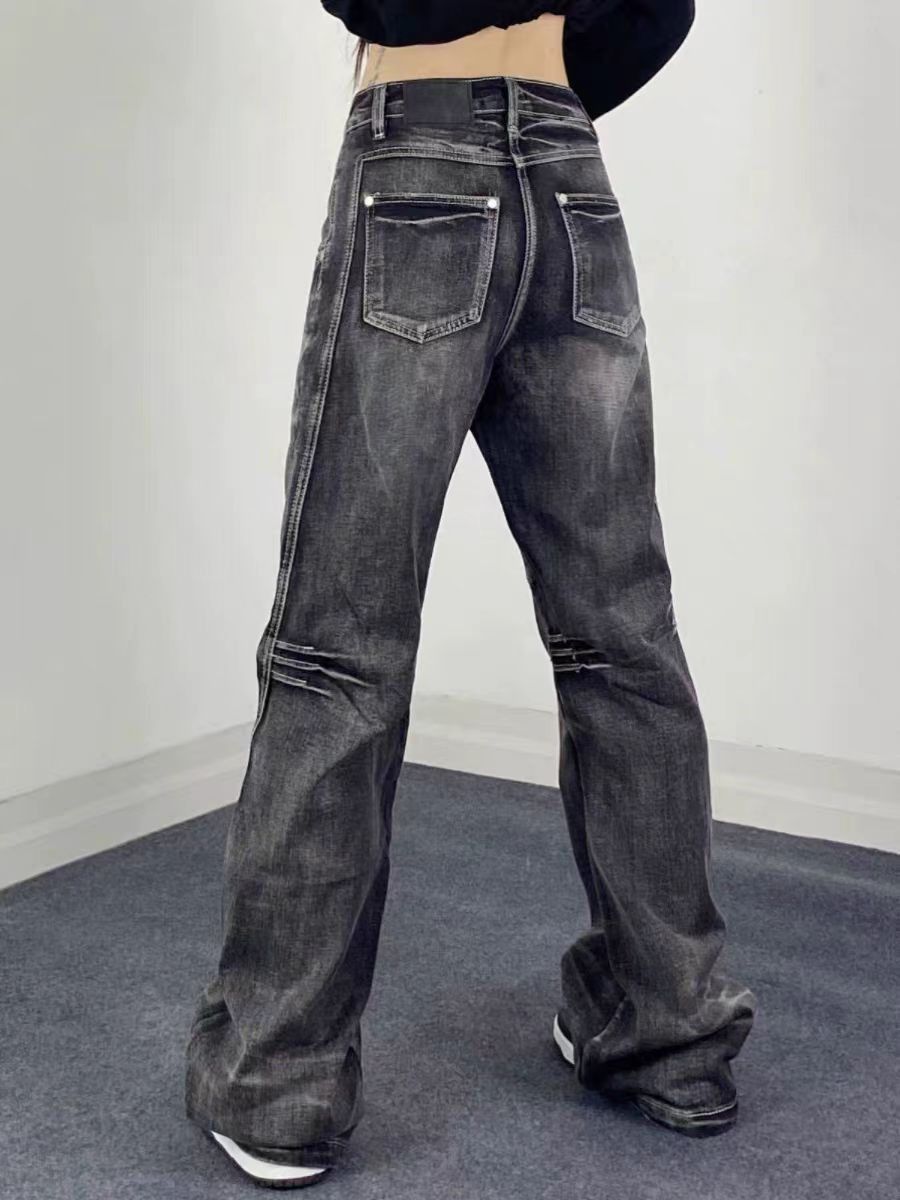Designer × Jean × Vintage Street vintage straight Y2K micro flare baggy jeans Size US 30 / EU 46 - 2 Thumbnail