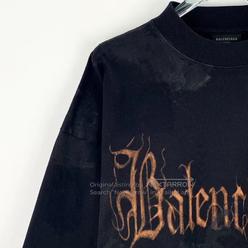 Balenciaga Balenciaga Black Mud-Dyed Sanskrit Logo Letter Cotton Roun Size US XS / EU 42 / 0 - 3 Thumbnail