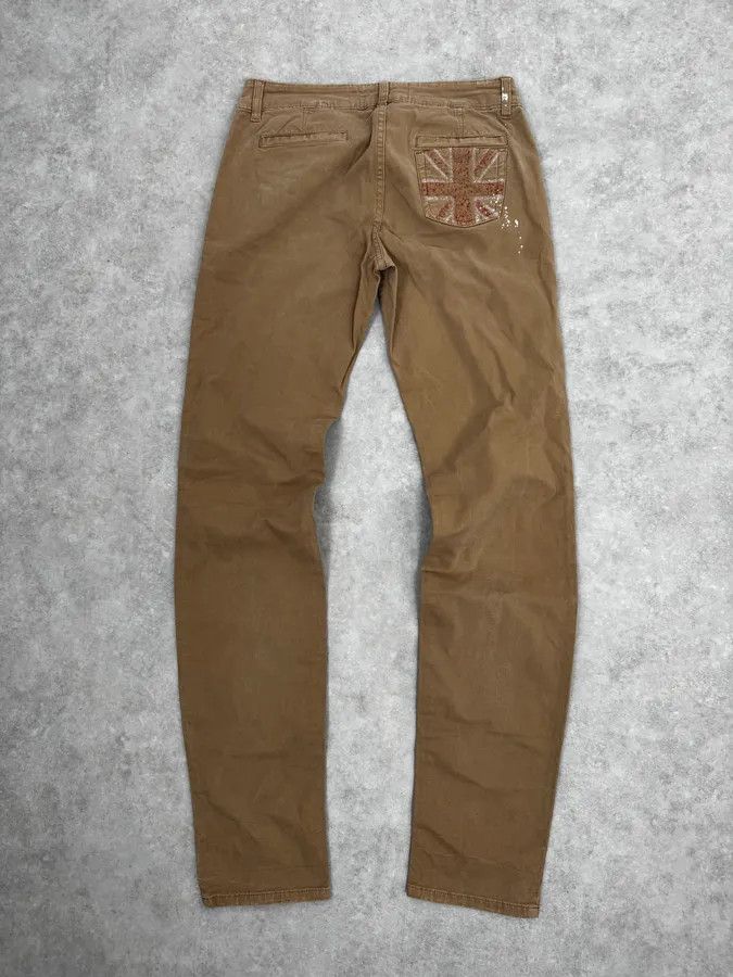 John Galliano 2010s John Galliano Skinny Beige UK Flag Pocket Pants Size US 30 / EU 46 - 5 Thumbnail