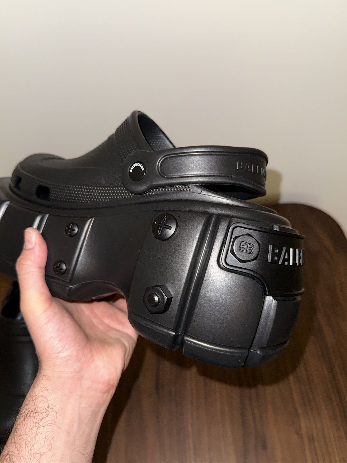 Balenciaga × Crocs Balenciaga Hardcrocs Black on Black Size US 11 / EU 44 - 25 Thumbnail
