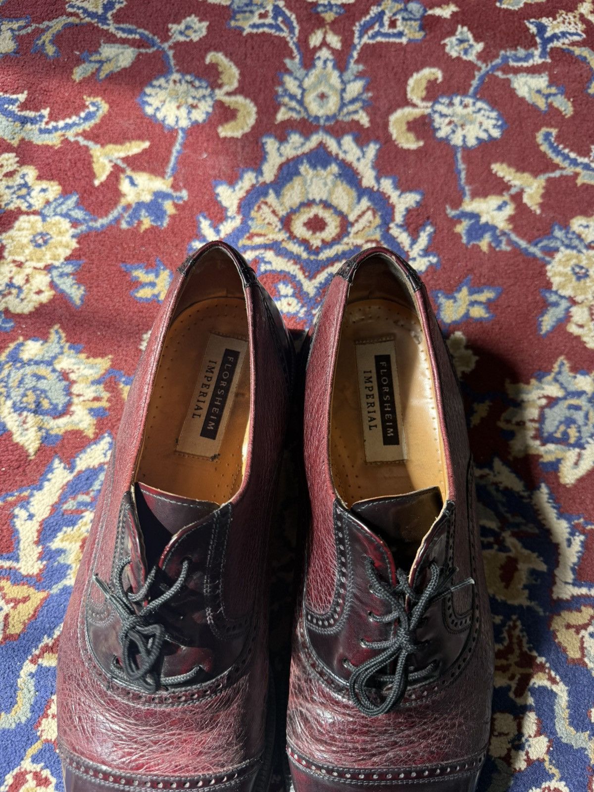 Florsheim Florsheim Oxford Dress Shoes 10.5 D Vintage Spain Burgundy Size US 10.5 / EU 43-44 - 6 Thumbnail