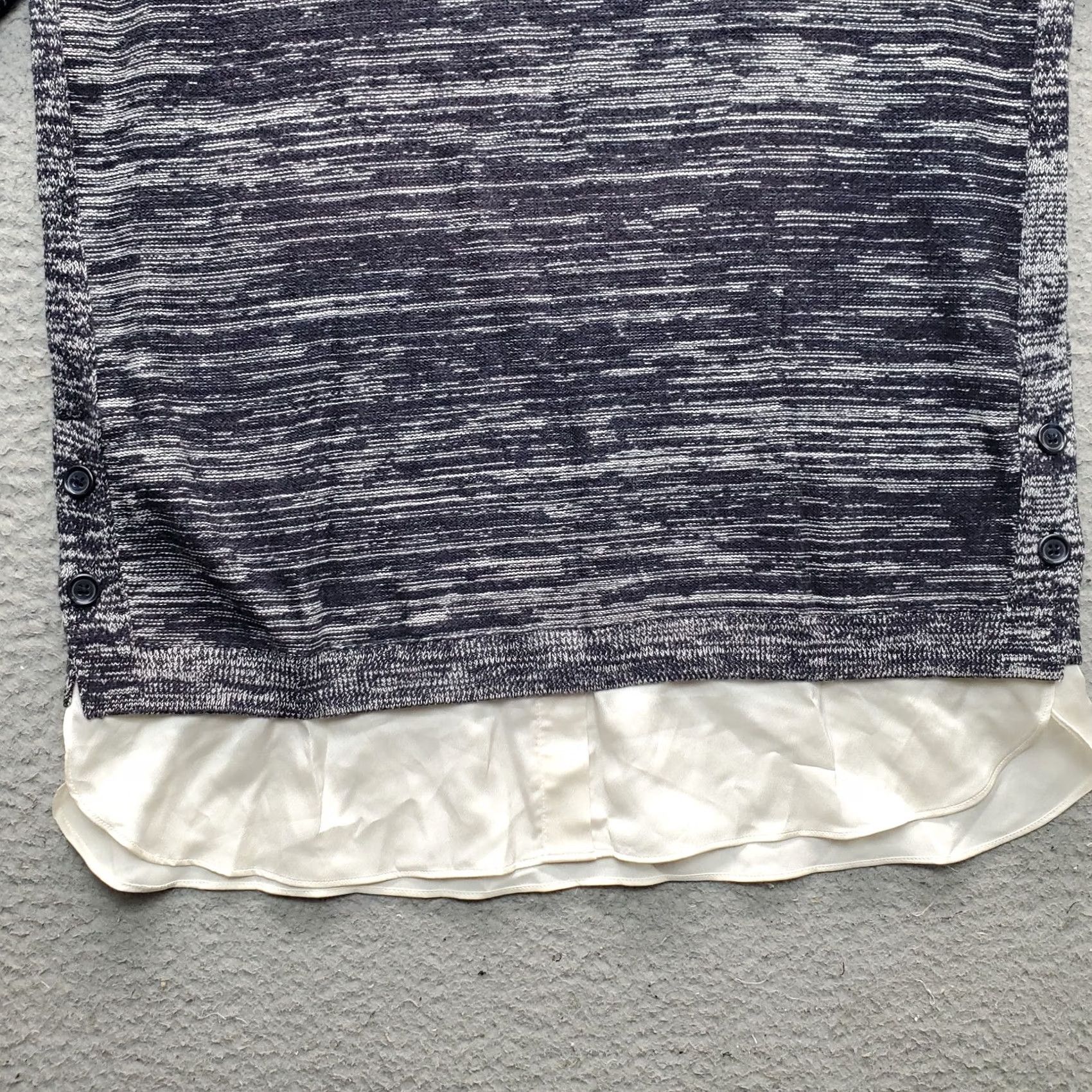 Loft LOFT Knit Top Womens L Space Dye Lined Long Sleeve Round Neck Pullover, Multicolor, 100% Cotton, Casual Shirt, Regular Fit, Womens Size L Size L / US 10 / IT 46 - 6 Thumbnail