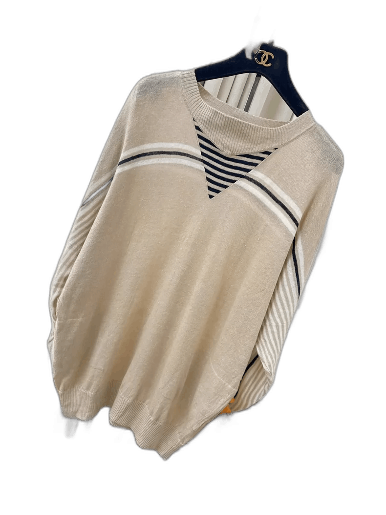 Loewe Loewe Beige Striped Fringed Knit Top Size S / US 4 / IT 40 - 1 Thumbnail
