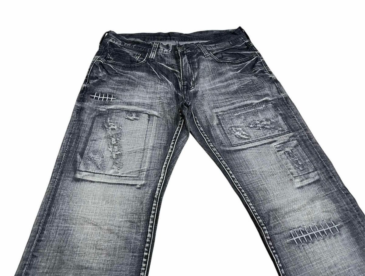 Hysteric Glamour × Japanese Brand × Seditionaries 🔥Y2K Archived Edge Rupert Distressed Patchwork Denim Punk Size US 32 / EU 48 - 3 Thumbnail