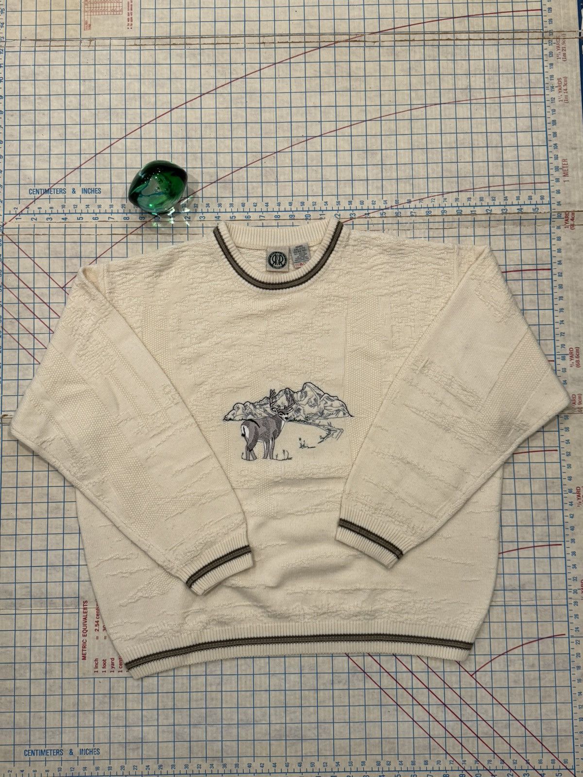 Sears Vintage Sears R&R Embroidered Deer Knit Sweater White XXL Size US XXL / EU 58 / 5 - 6 Thumbnail