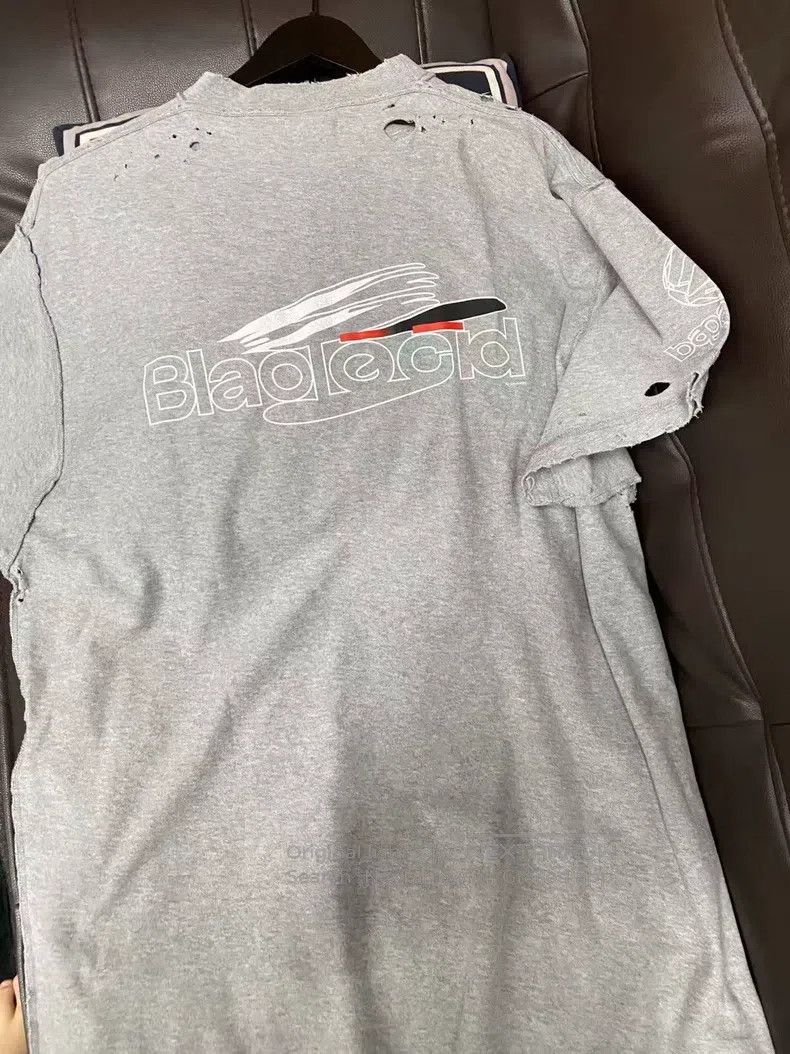 Balenciaga Balenciaga Gray Ripped Short Sleeve T-Shirt, Size 2 Size US M / EU 48-50 / 2 - 5 Thumbnail