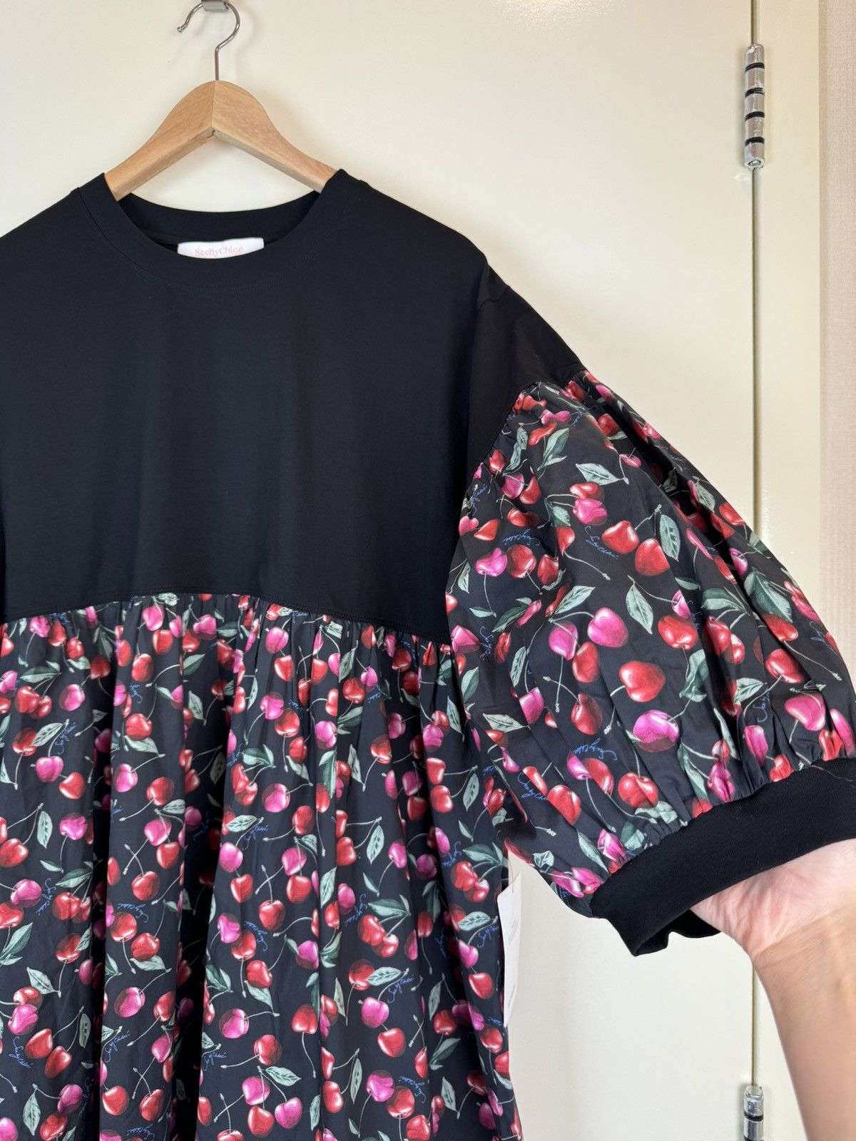 Chloe × See by Chloe See by Chloe babydoll poplin cherry print dress gown cotton Size XL / US 12-14 / IT 48-50 - 6 Thumbnail