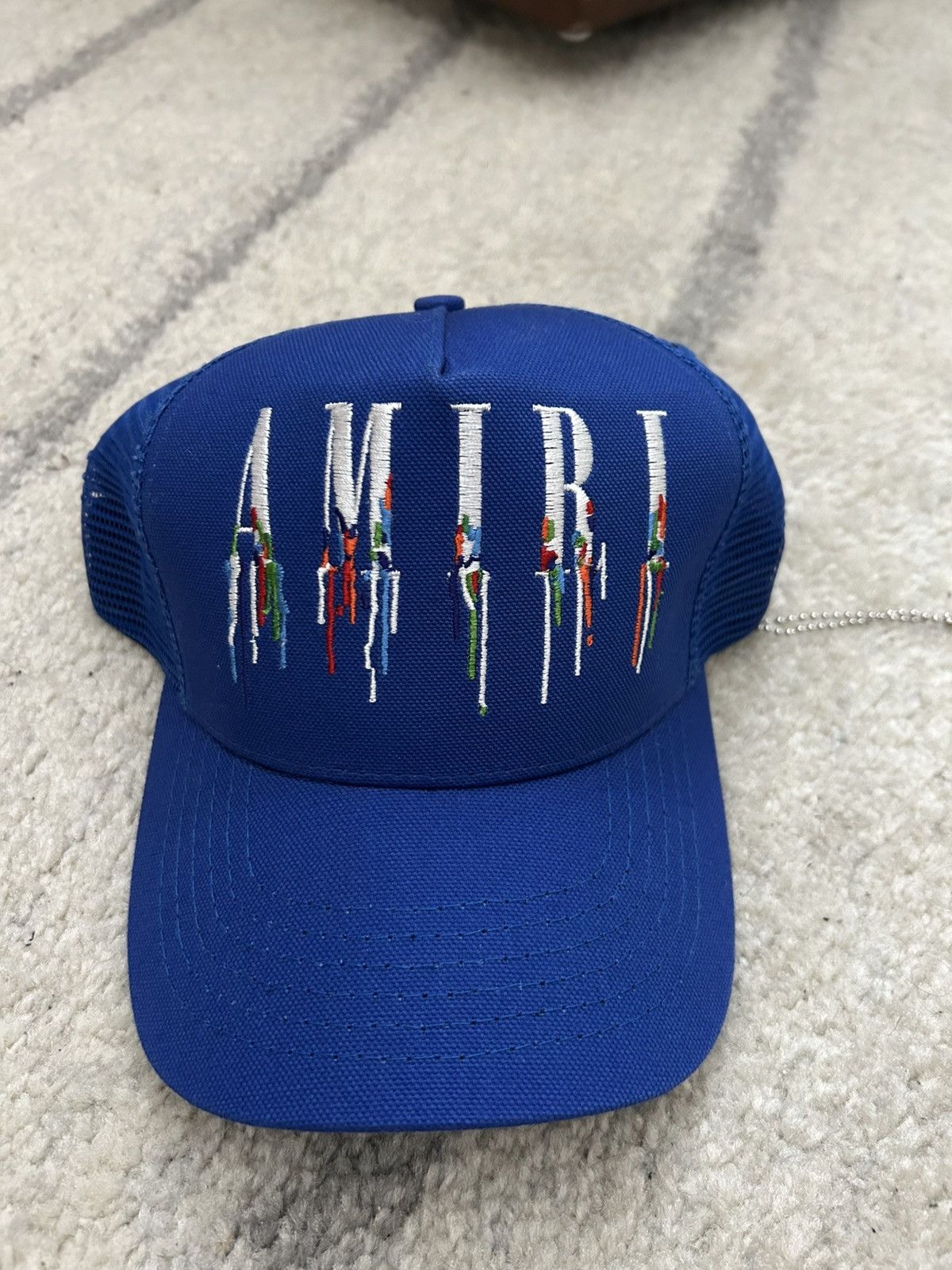 Amiri Amiri Paint Splatter Trucker Blue Size ONE SIZE - 1 Thumbnail