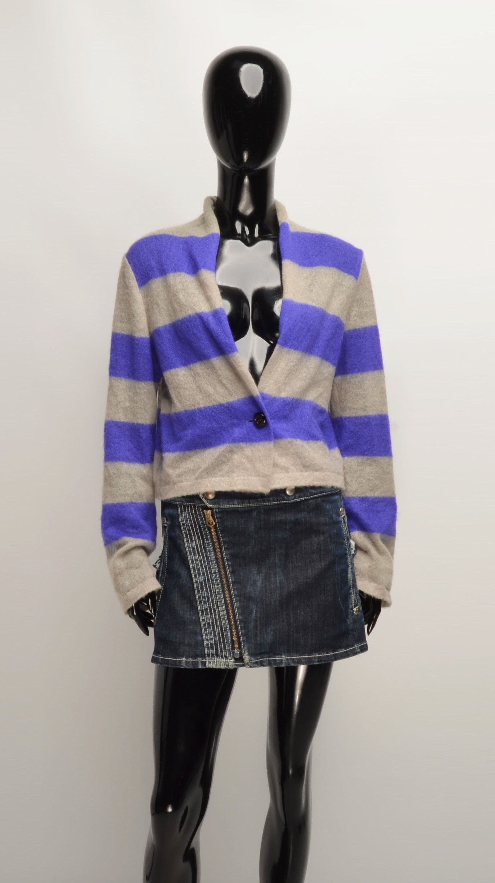 Other Marc Cain Striped Lightweight Mohair Blend Coquette Cardigan Size M / US 6-8 / IT 42-44 - 1 Thumbnail