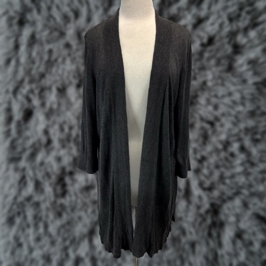 Vintage VINTAGE Chico's Women's Cardigan Sweater XL Gray Lightweight Open Front Duster Knit Fall 90s Size XL / US 12-14 / IT 48-50 - 1 Thumbnail