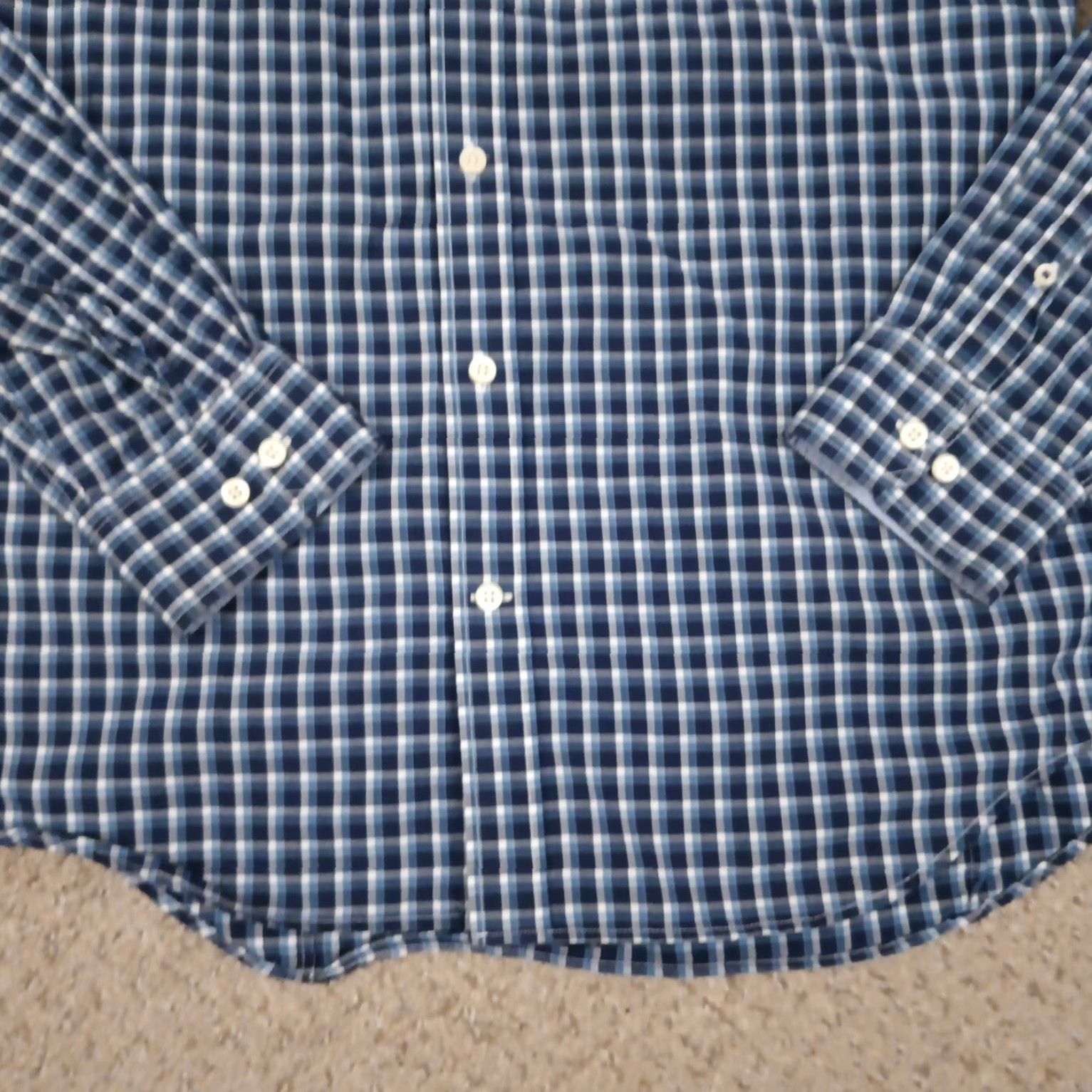 Banana Republic Banana Republic Shirt Mens Large Slim Blue Plaid Long Sleeve Button Up Cotton Size US L / EU 52-54 / 3 - 4 Thumbnail