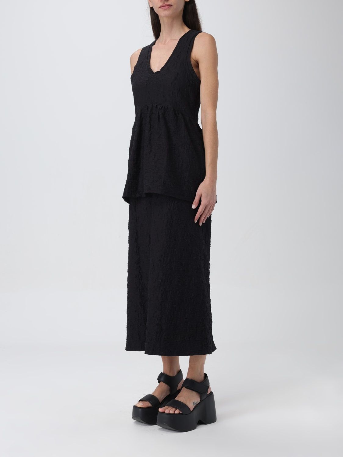 Jil Sander o1mt1gz0625 Midi Dress in Black Size M / US 6-8 / IT 42-44 - 4 Thumbnail
