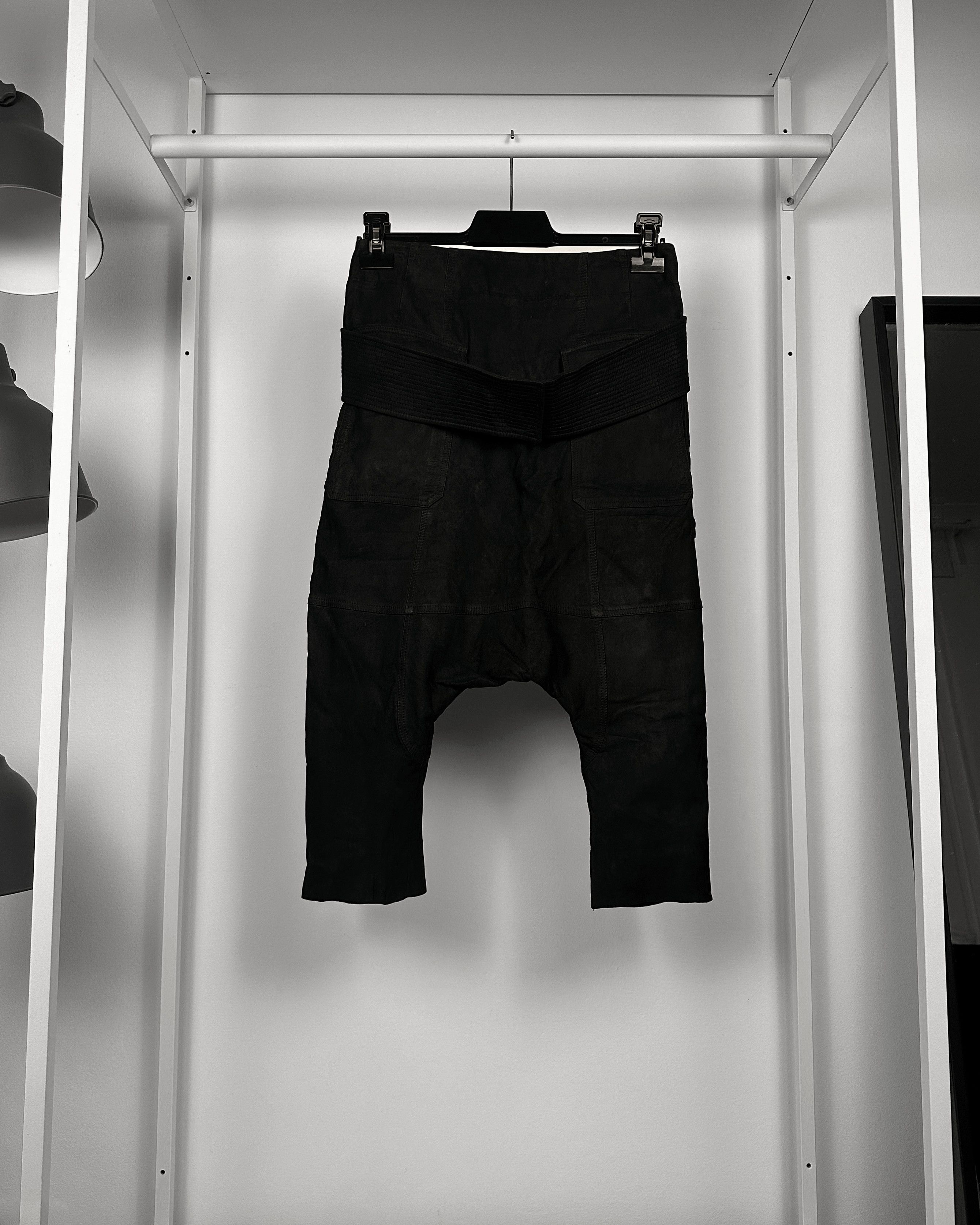 Rick Owens Rick Owens Suede Leather Creatch Cropped Pants Size US 28 / EU 44 - 2 Thumbnail