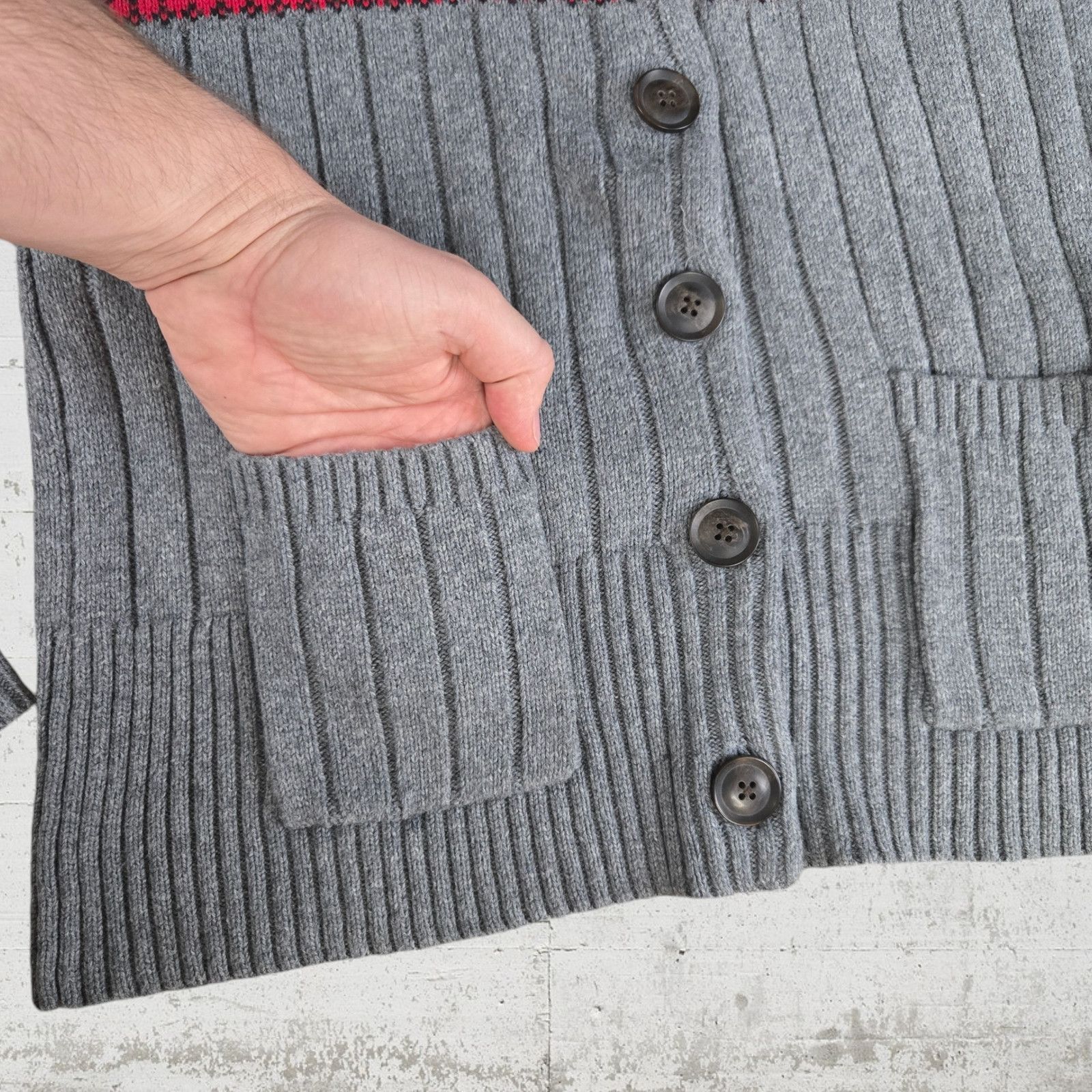 Eddie Bauer Eddie Bauer Gray Fair Isle Cardigan Size Small Size S / US 4 / IT 40 - 4 Thumbnail