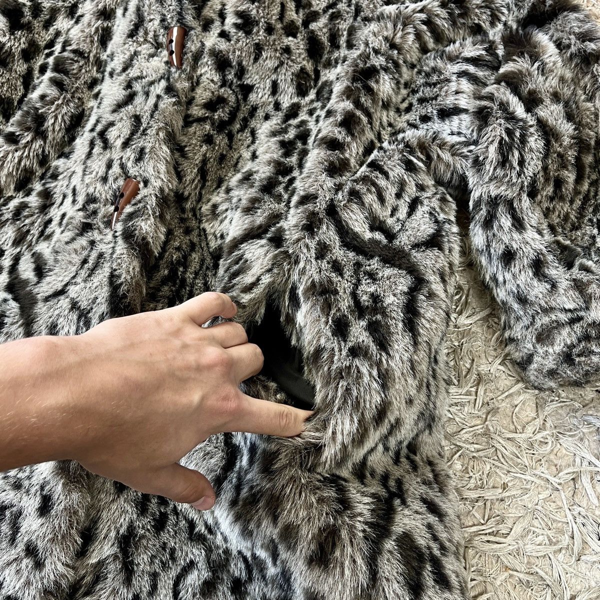 Faux Fur Hooded Jacket Mohair Fuzzy Swag Leopard Swag Opium