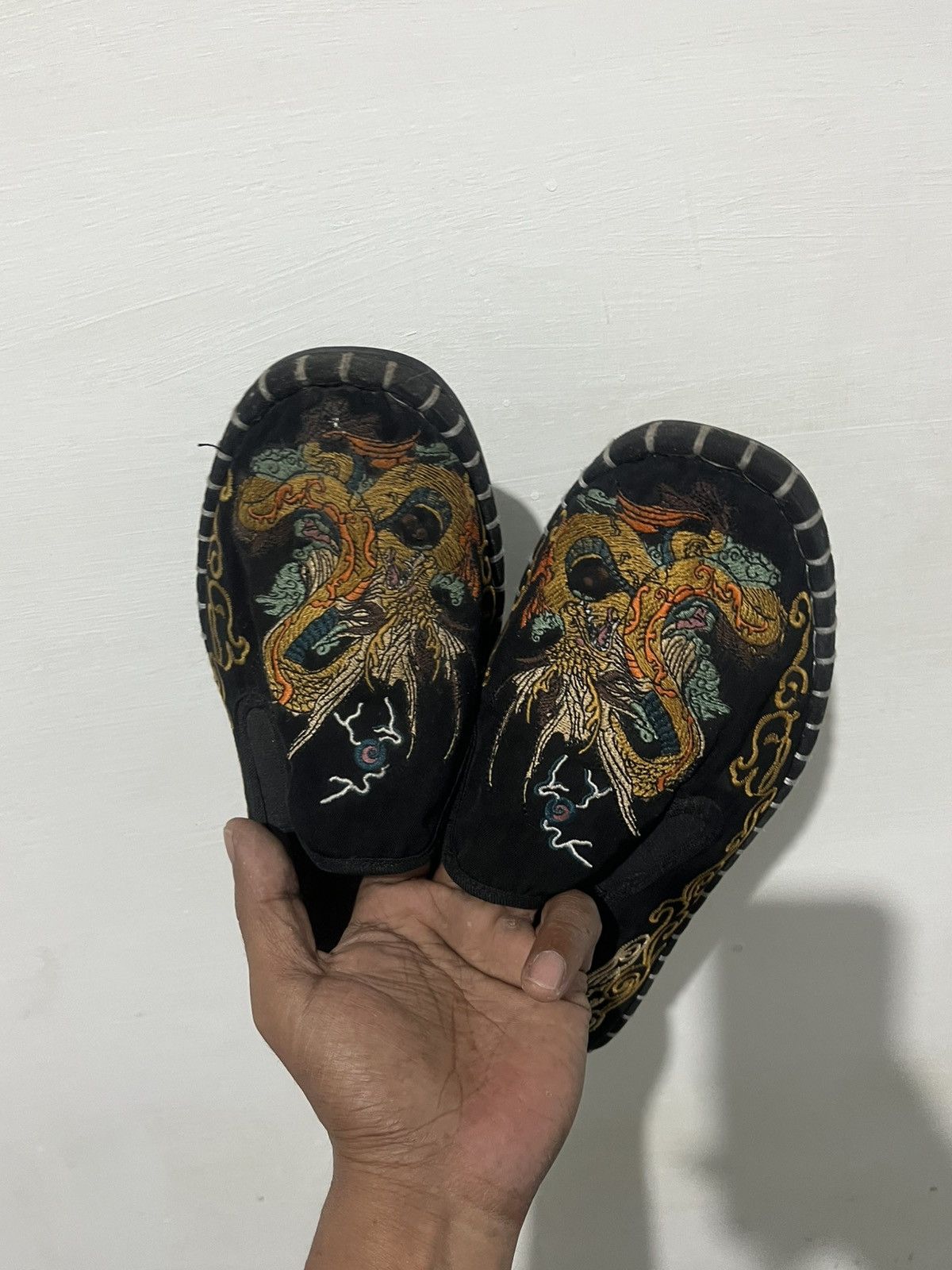 Japanese Brand Mens Chic Vintage Chinese Embroidered Stitching Slip On Size US 9 / EU 42 - 5 Thumbnail