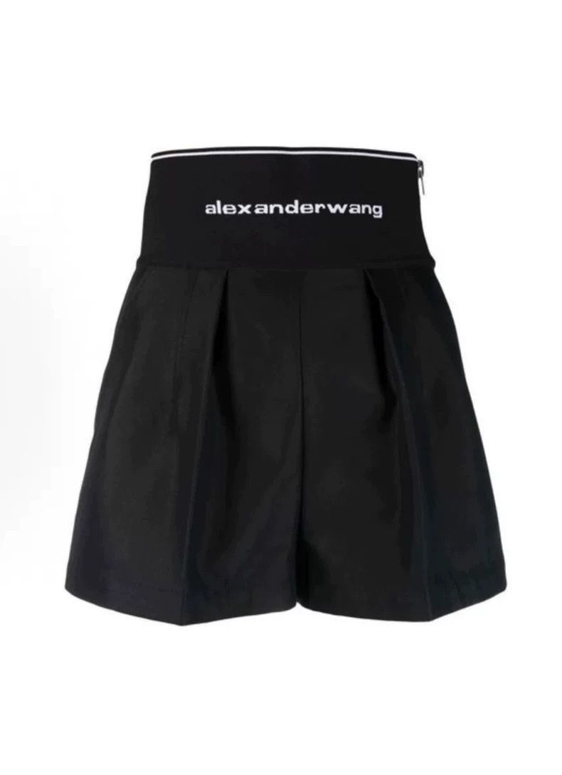 Alexander Wang Alexander Wang High-Waist Logo Print Shorts- Size 26" / US 2 / IT 38 - 1 Thumbnail