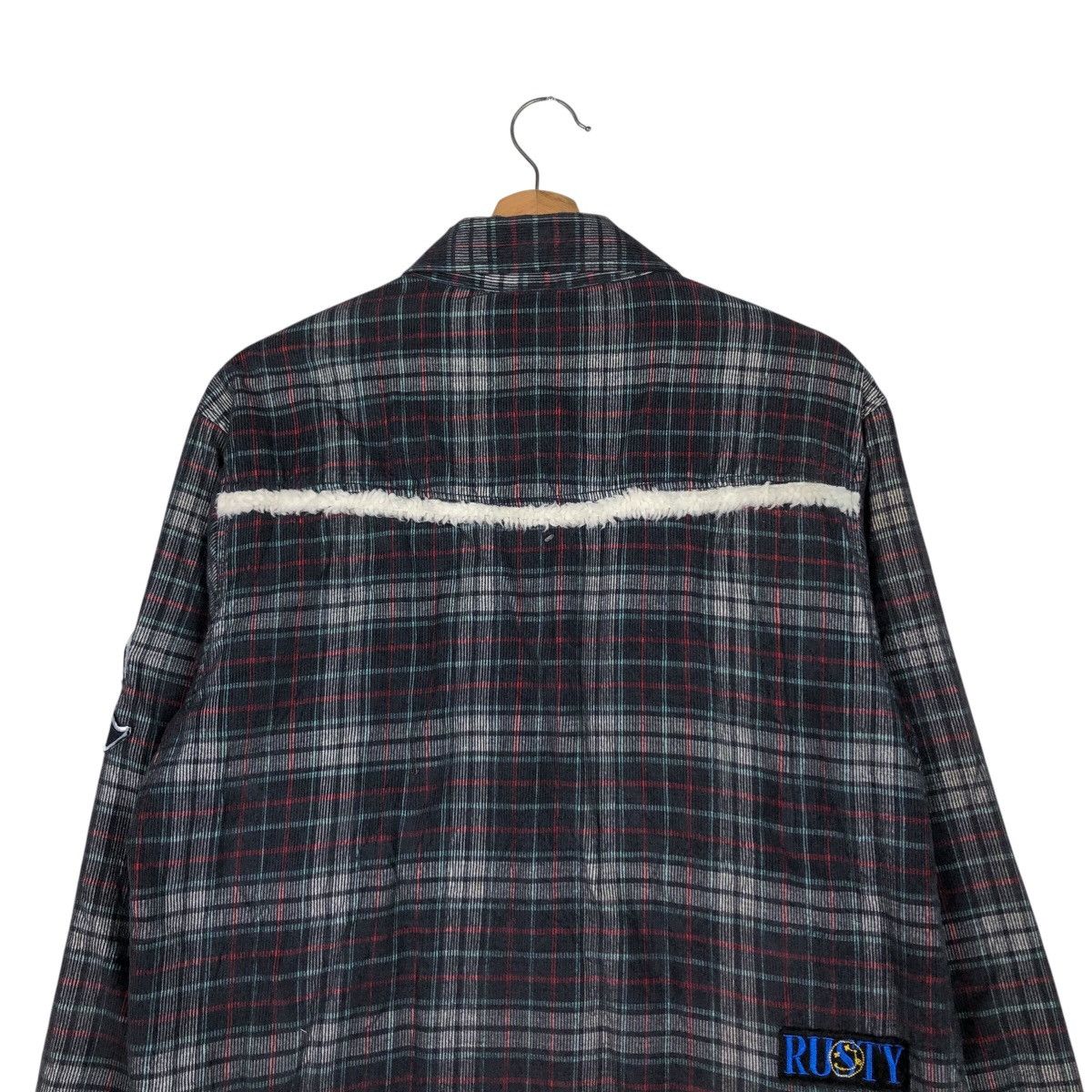 Japanese Brand 📌Rusty Surf Co. Flannel Shirt Jacket Sherpa Blanket Tartan Size US L / EU 52-54 / 3 - 10 Thumbnail