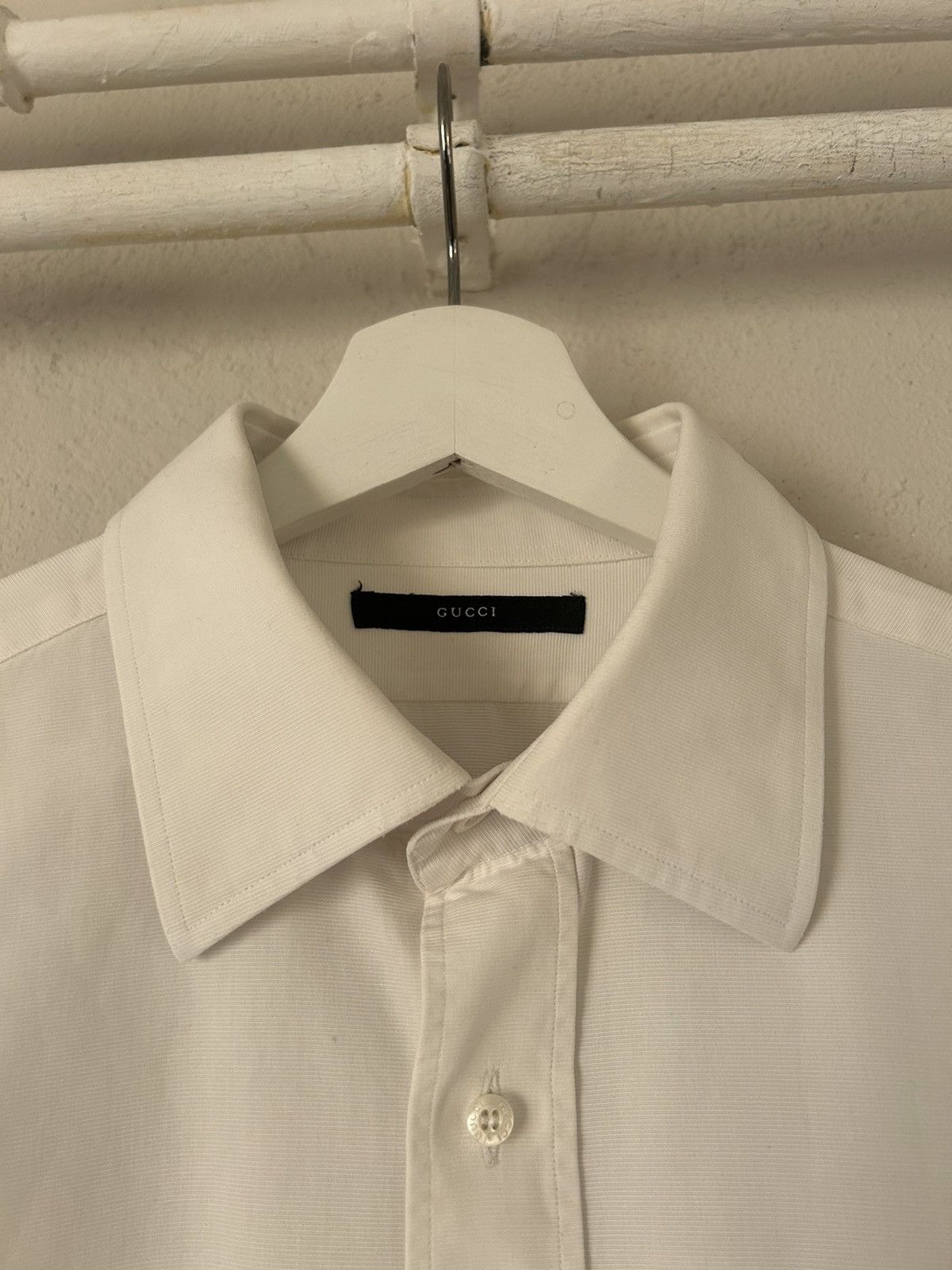 Gucci Gucci Classic White Cotton Shirt - Size 41 (16 1/4) Size US L / EU 52-54 / 3 - 6 Thumbnail