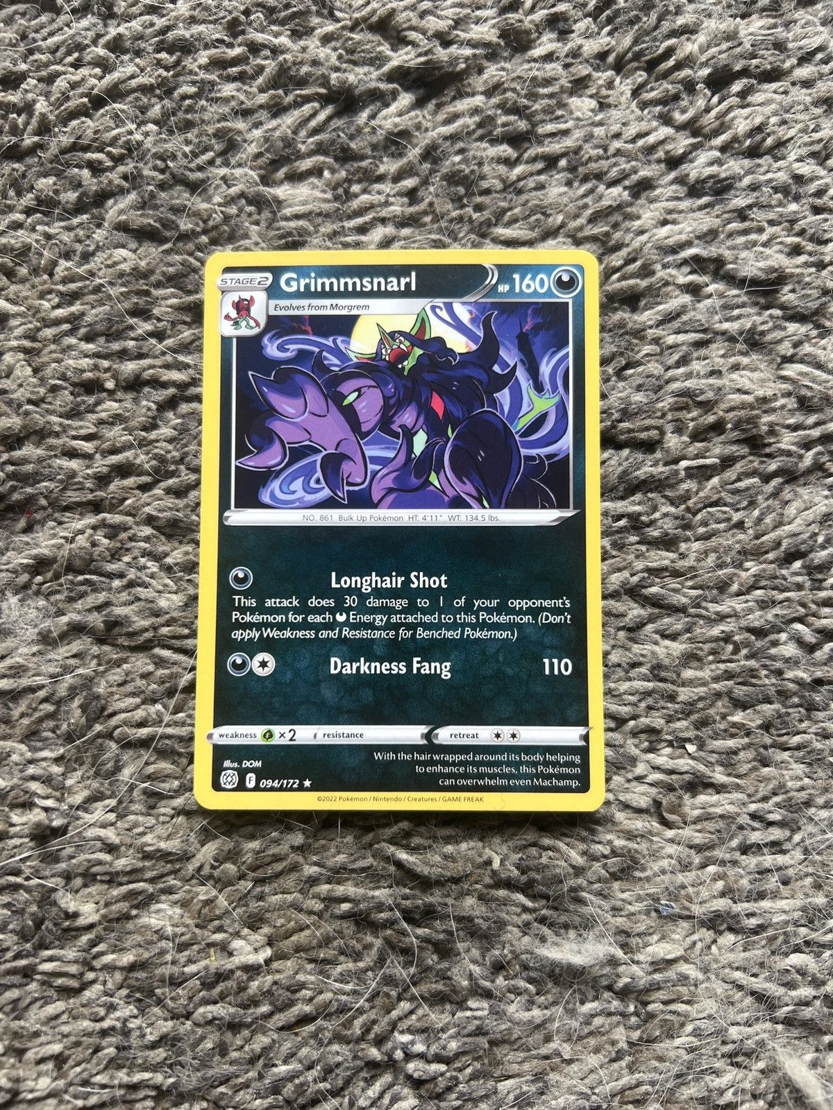 Pokemon 2022 Pokémon Grimmsnarl Stage 2 Card Size ONE SIZE - 1 Thumbnail