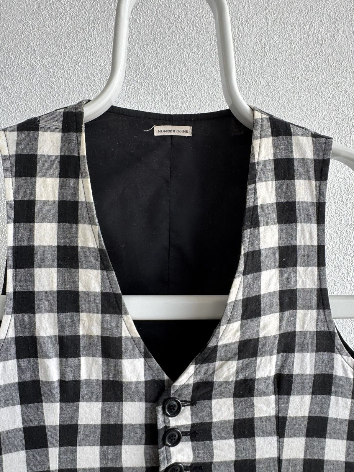 Number (N)ine Vintage 90s Number (N)ine Plaid Button Vest Size US S / EU 44-46 / 1 - 6 Thumbnail
