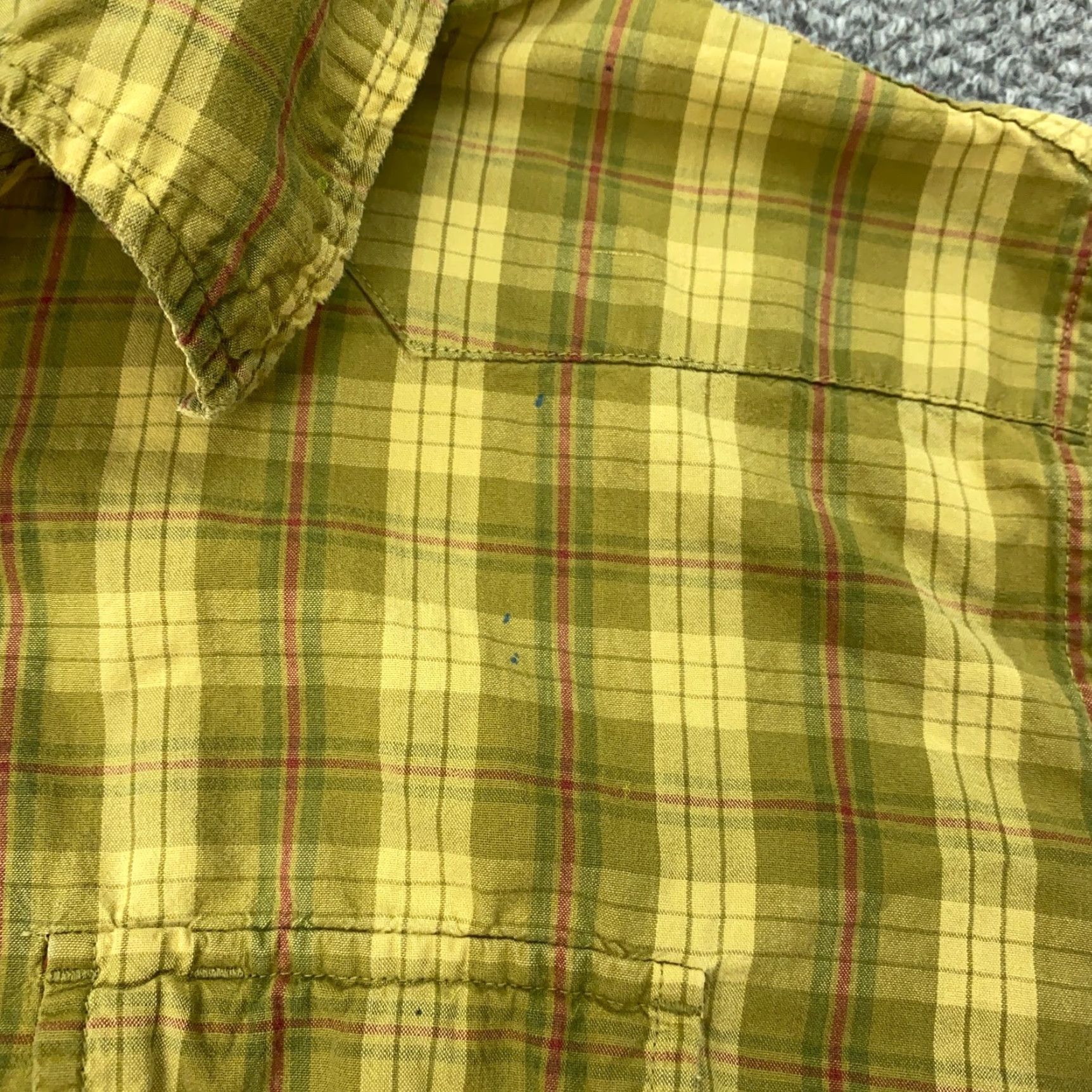 Gap VINTAGE Gap Men’s Short Sleeve Shirt Large Yellow Plaid Western Cowboy Cotton 90s Size US L / EU 52-54 / 3 - 4 Thumbnail