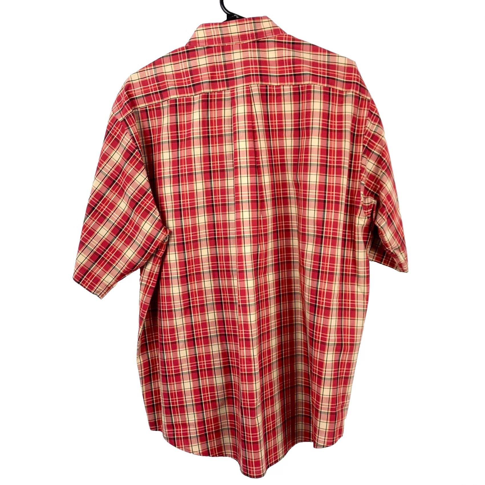 Roundtree & Yorke VINTAGE Roundtree & Yorke Red Plaid Short Sleeve Button Shirt Mens Large Size US L / EU 52-54 / 3 - 6 Thumbnail