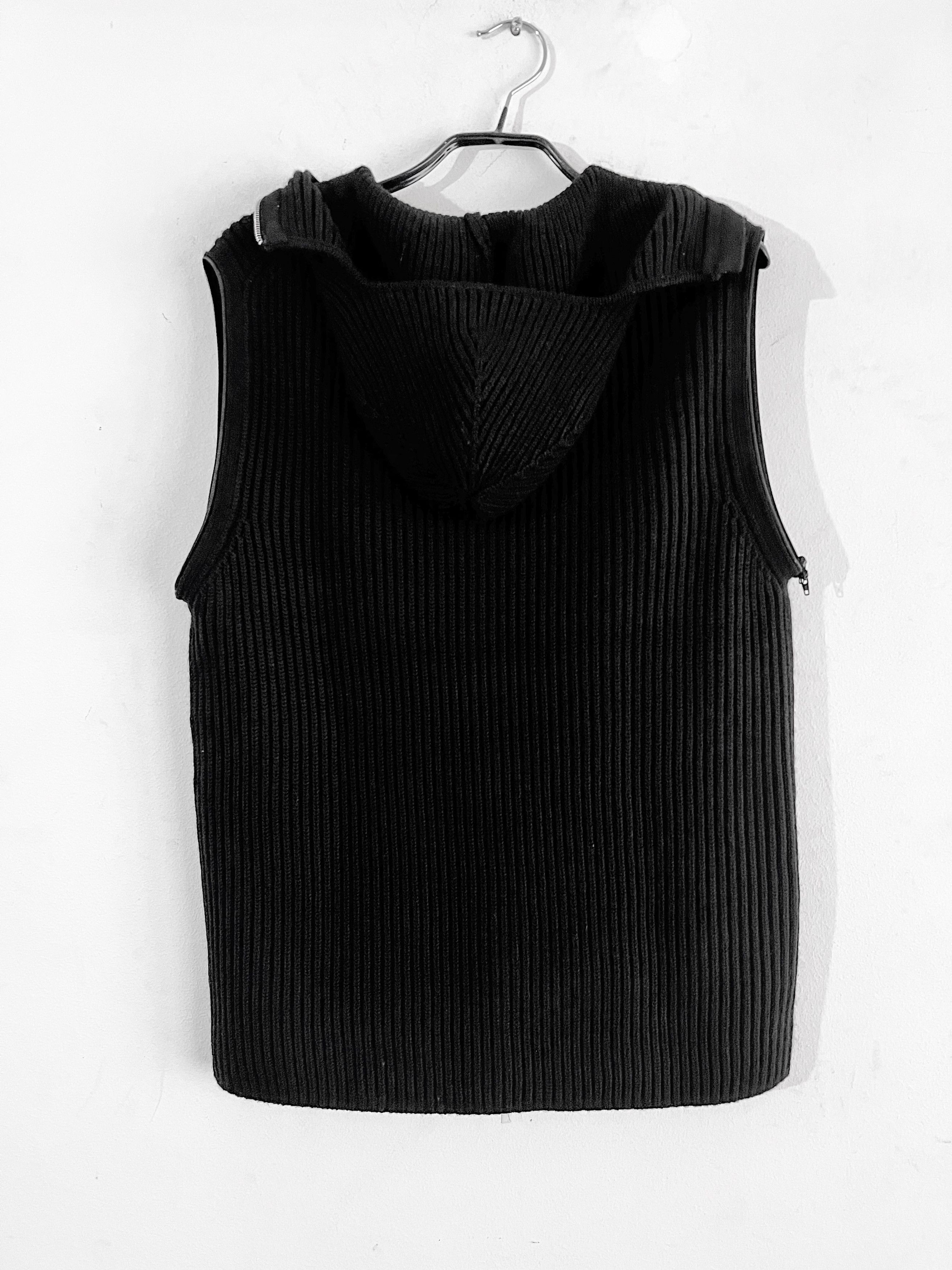 Helmut Lang Balaclava Hooded Ribbed Wool Sweatshirt Size US L / EU 52-54 / 3 - 11 Thumbnail