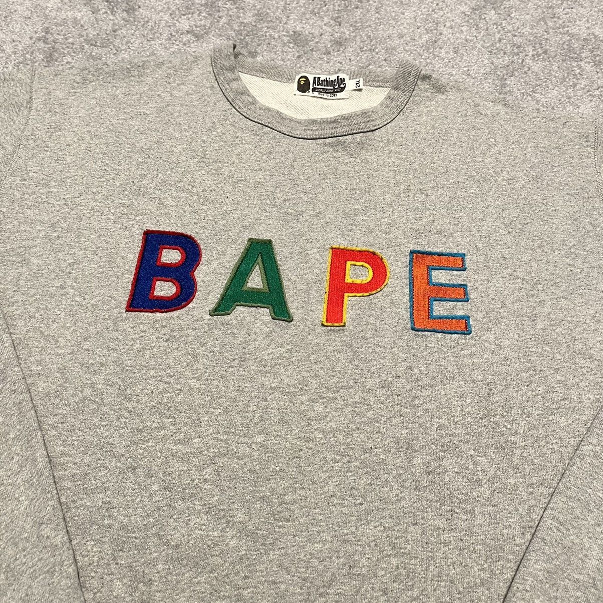 Bape A Bathing Ape Bape Lettered Wide Logo Crewneck Sweatshirt Size US XXL / EU 58 / 5 - 3 Thumbnail
