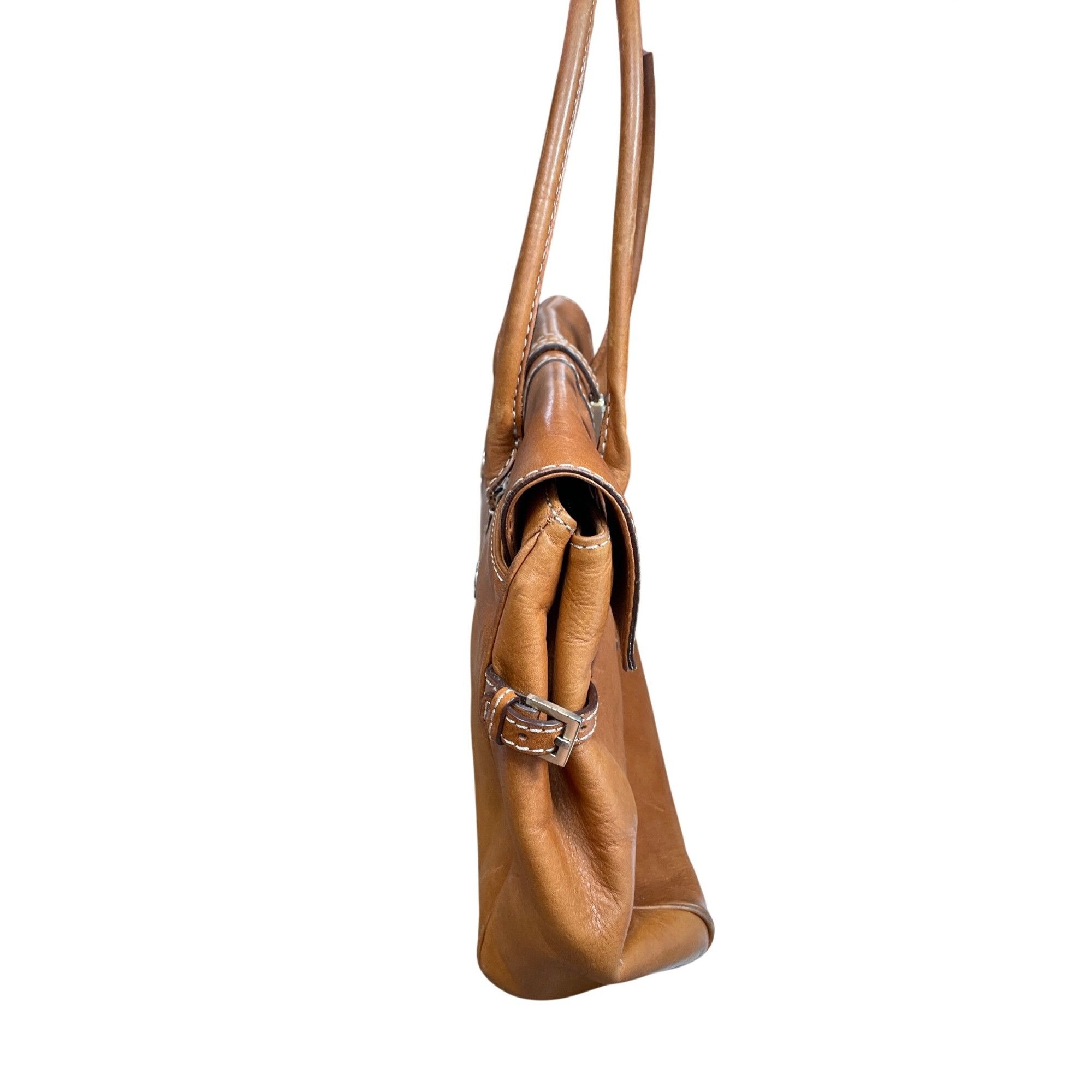 Michael Kors Michael Kors Authentic Brown Leather Satchel Handbag SKU 971 Size ONE SIZE - 4 Thumbnail