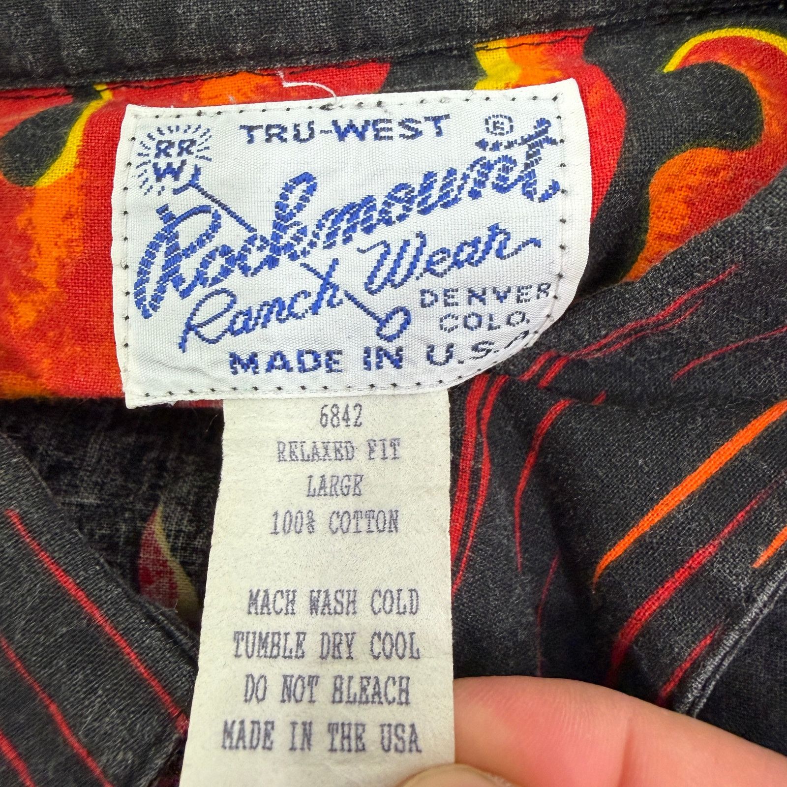 Rockmount Ranch Wear Vintage Rockmount Ranch Wear Flame Pearl Snap Button Shirt Size US L / EU 52-54 / 3 - 4 Thumbnail