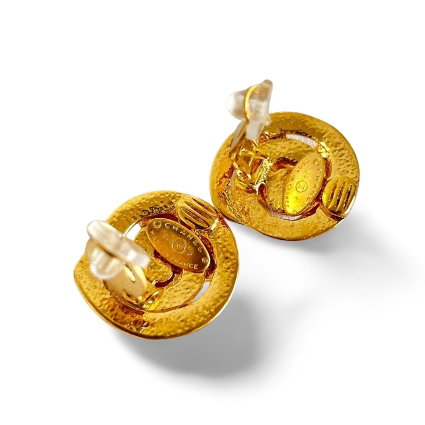 Chanel Vintage CHANEL gold tone round snail design earrings with CC Size ONE SIZE - 4 Thumbnail