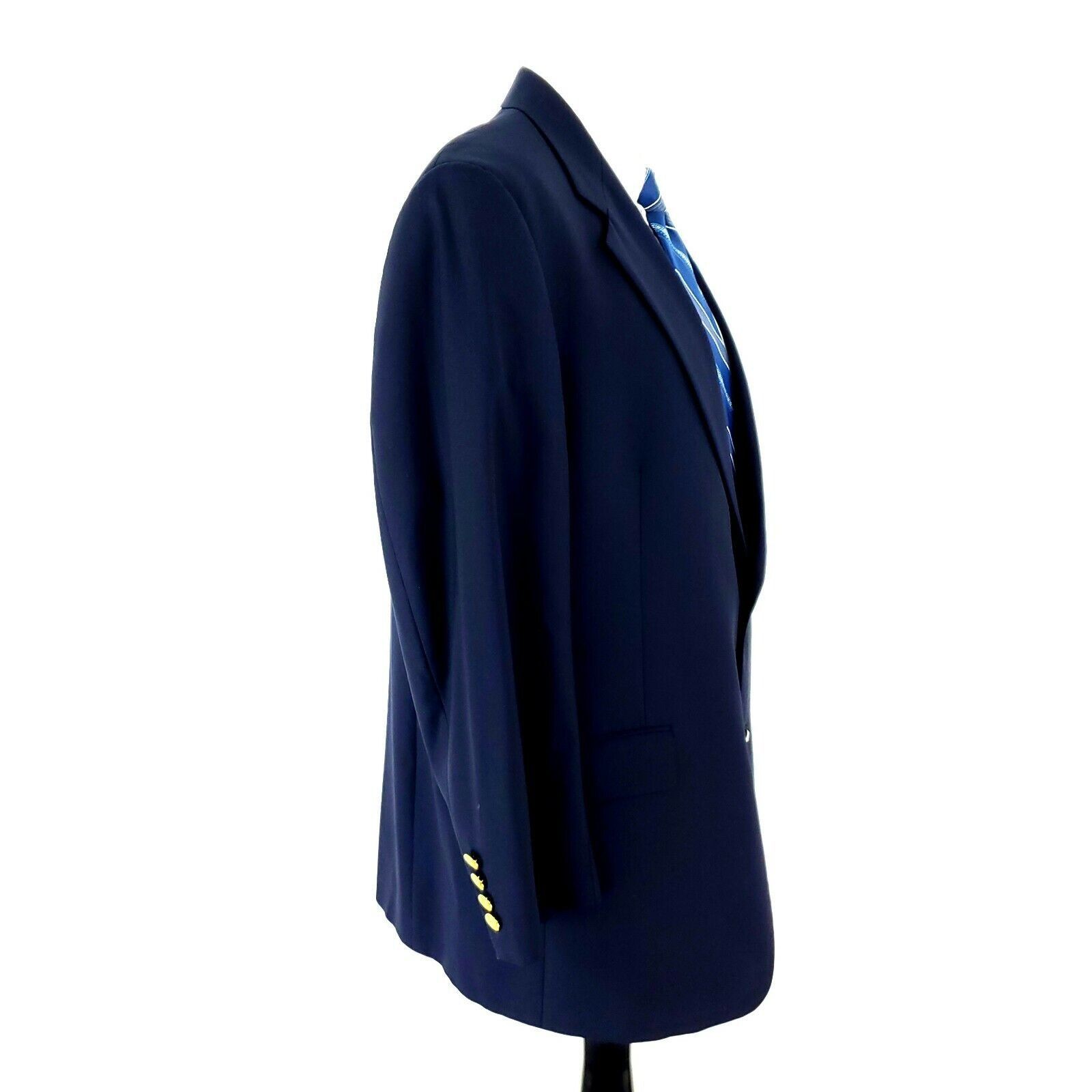Hart Schaffner Marx Hart Schaffner Marx Wool 2 Gold Button Blazer 42R Blue Size 42R - 6 Thumbnail