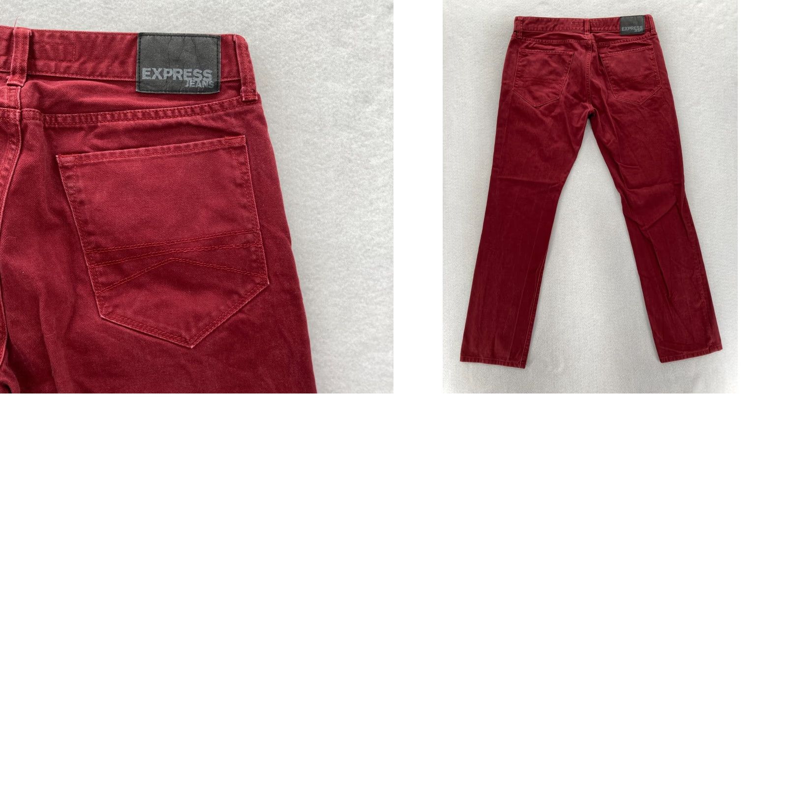 Express Express Jeans Mens 32x32 Rocco Slim Fit Button Fly Red Denim Grunge Style Jeans Size US 32 / EU 48 - 9 Thumbnail