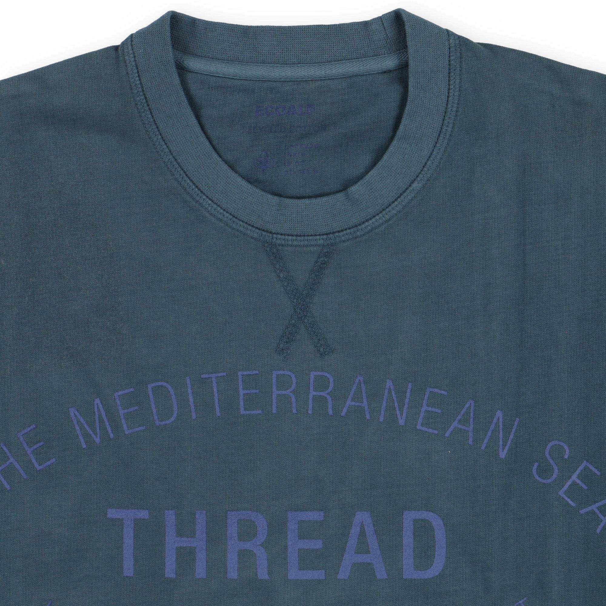ECOALF Blue Slogan Logo Recycled Cotton Sweatshirt Size US M / EU 48-50 / 2 - 2 Thumbnail