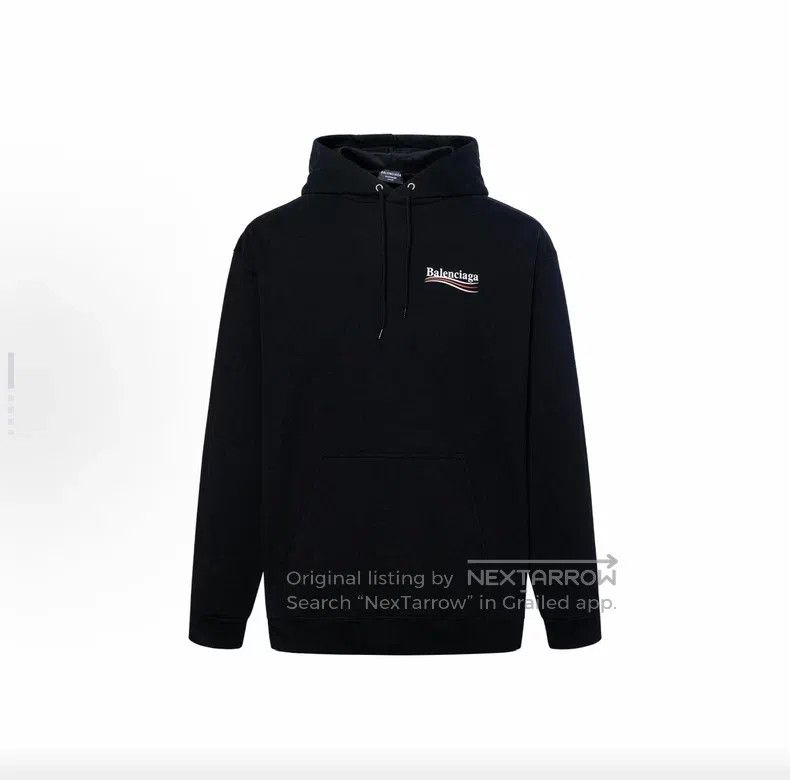 Balenciaga Balenciaga Embroidered Wave Logo Hooded Sweatshirt Size US XL / EU 56 / 4 - 1 Thumbnail