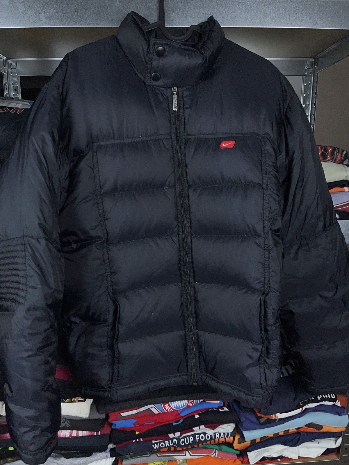 image of Nike Y2K Real Duck Down Black Bomber Puffer Jacket Hype, Men's (Size Small)