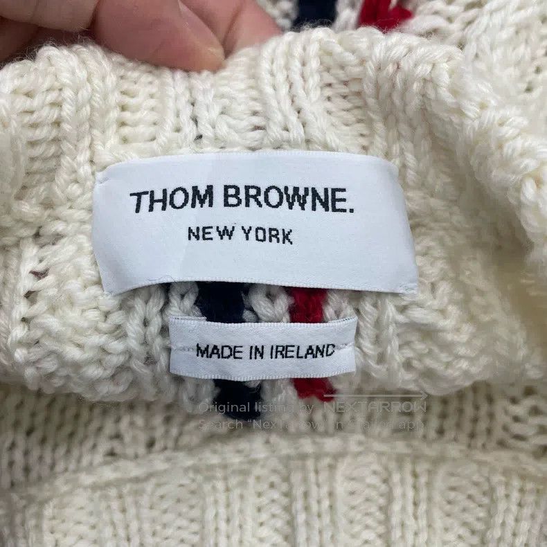 Thom Browne Thom Browne White Color Block Sweater Size US XS / EU 42 / 0 - 3 Thumbnail