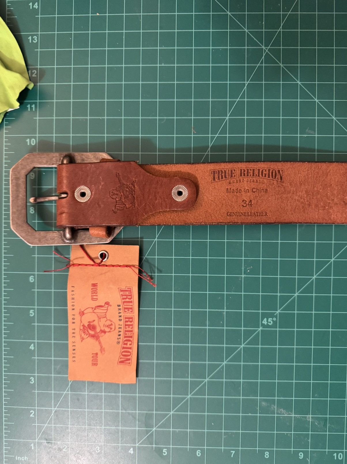 Hollywood Trading Company True Religion Studded Leather Belt Size 34 - 5 Thumbnail