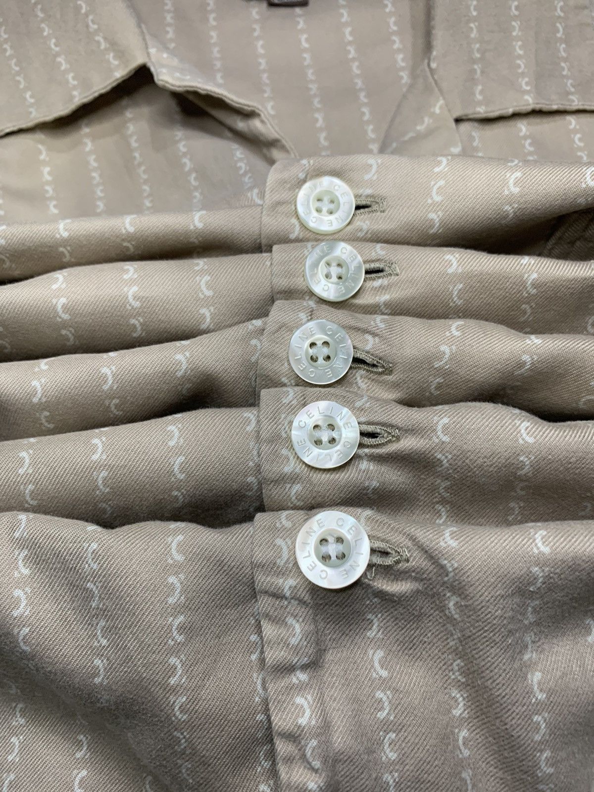 Celine Vtg Celine monogram camp collar pajamas shirt Size US L / EU 52-54 / 3 - 7 Thumbnail