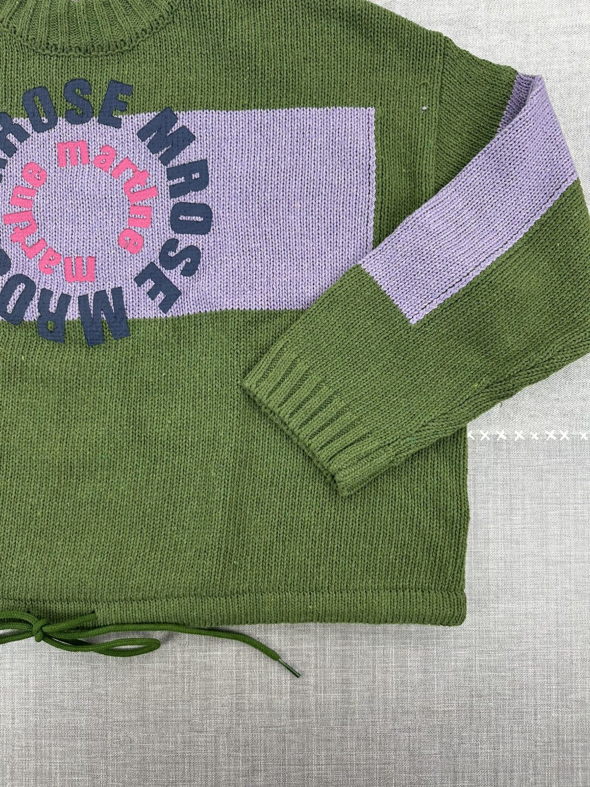 Martine Rose Martine Rose Green Wool Knit Logo Sweater XS Graphic Logo Size US XS / EU 42 / 0 - 8 Thumbnail