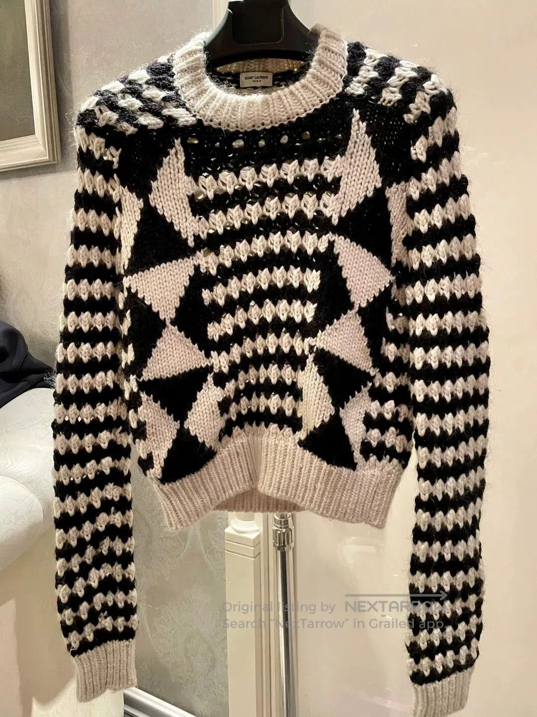 Saint Laurent Paris Saint Laurent Star Patterned Sweater. Size XS / US 0-2 / IT 36-38 - 1 Thumbnail