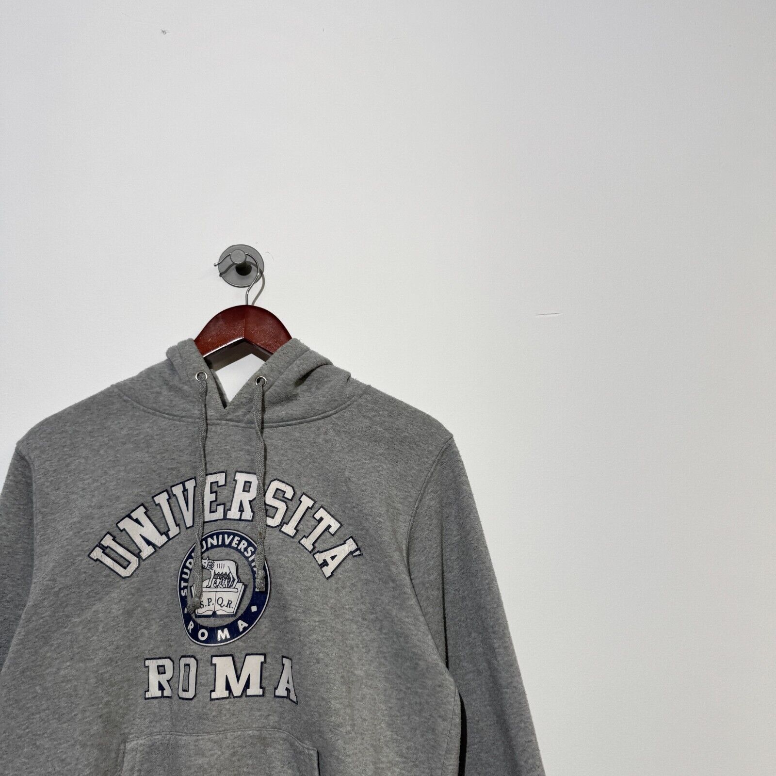 Vintage Vintage Unisex Gray Cotton Hoodie Size S University of Roma Size US S / EU 44-46 / 1 - 2 Thumbnail