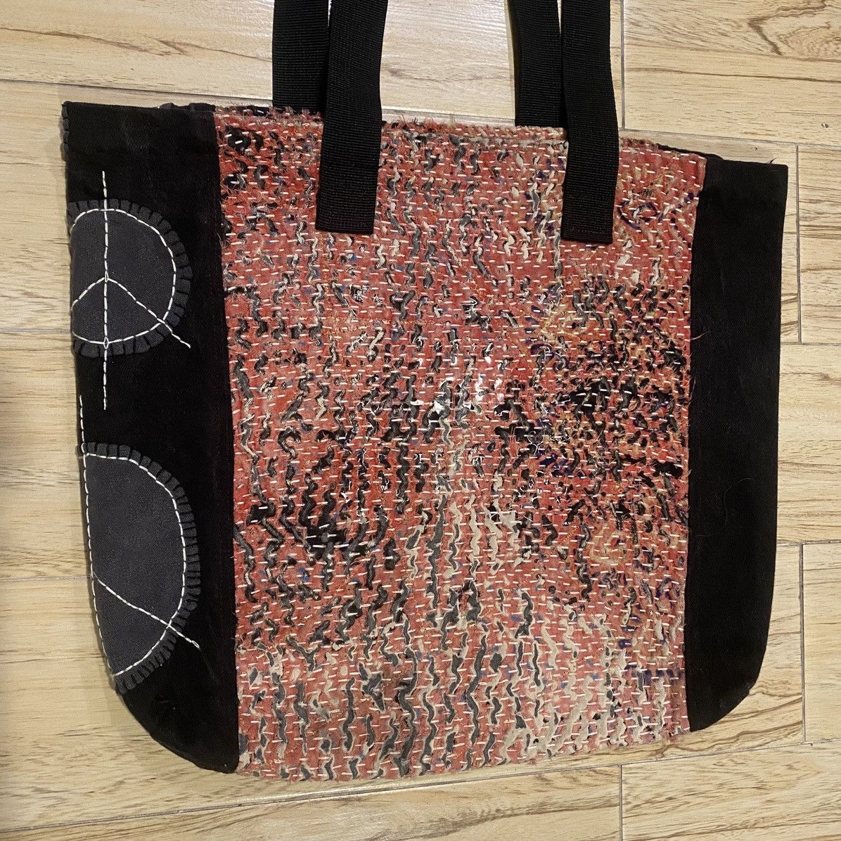 Handmade 1/1 Handstitch Sashiko Boro Natural Distressed Tote Bag Size ONE SIZE - 9 Thumbnail