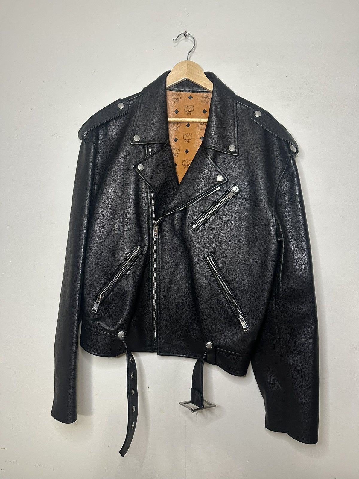 MCM MCM Motorcycle Style Leather Jacket Size US M / EU 48-50 / 2 - 1 Thumbnail