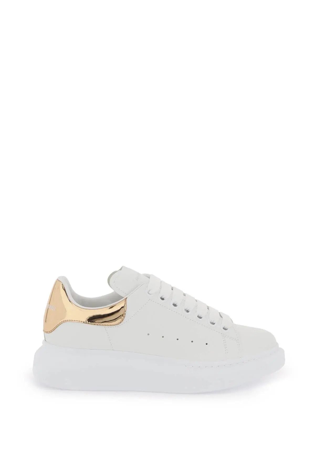 image of Alexander Mcqueen O1S22I1N0324 Oversized Sneakers In White Gold, Women's (Size 7)